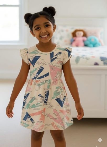 Girls Multicolour Frock Combo (Pack of 3)