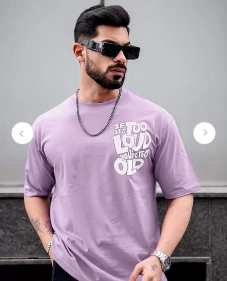 Men's Lilac Oversized Cotton Tee